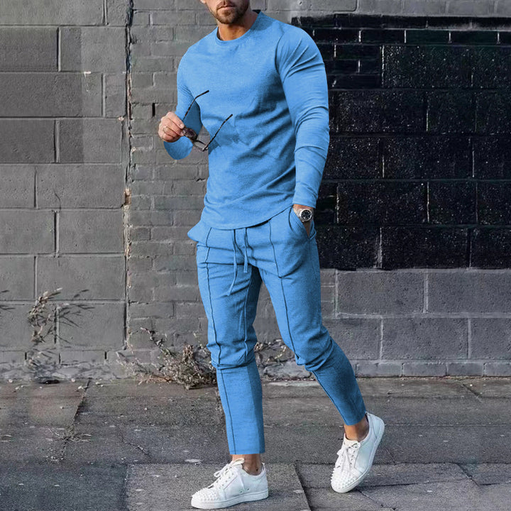 Men's athletic long sleeve and seam detail jogging pants set with slim fit Mune Fashion