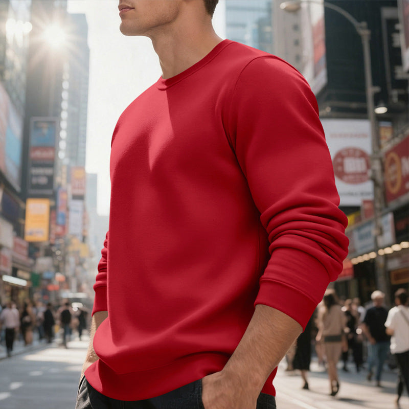 Men's soft crewneck sweatshirt made of cotton blend with ribbed cuffs and relaxed fit Mune Fashion