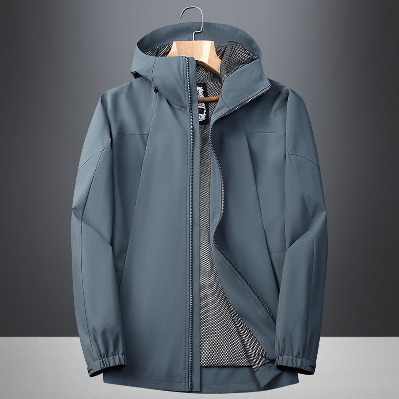 Men's softshell rain and transitional jacket with hood, windproof membrane and breathable mesh lining Mune Fashion
