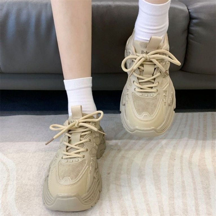Women's Sporty Chunky Sneakers with Cushioned Insole and Breathable Upper Material Mune Fashion