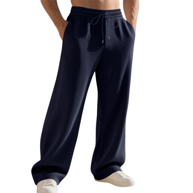 Men's Relaxed-Fit Knit Jogging Pants with Fine Rib Structure Mune Fashion