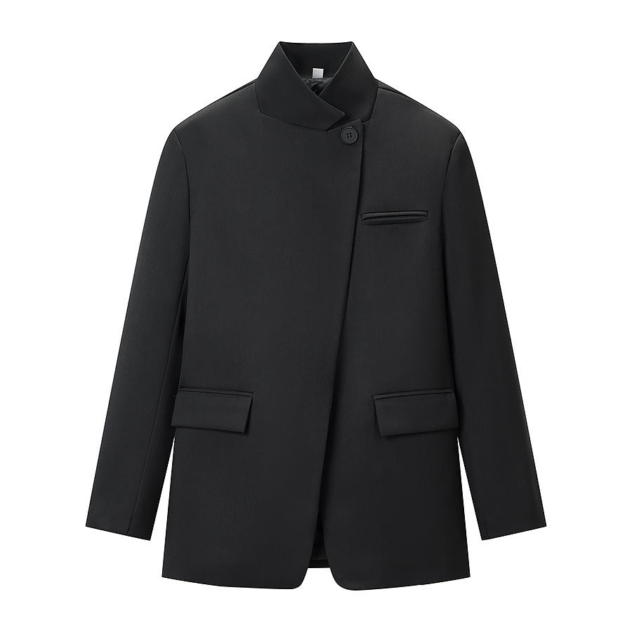 Men's short coat with stand-up collar, concealed button placket and flap pockets Mune Fashion