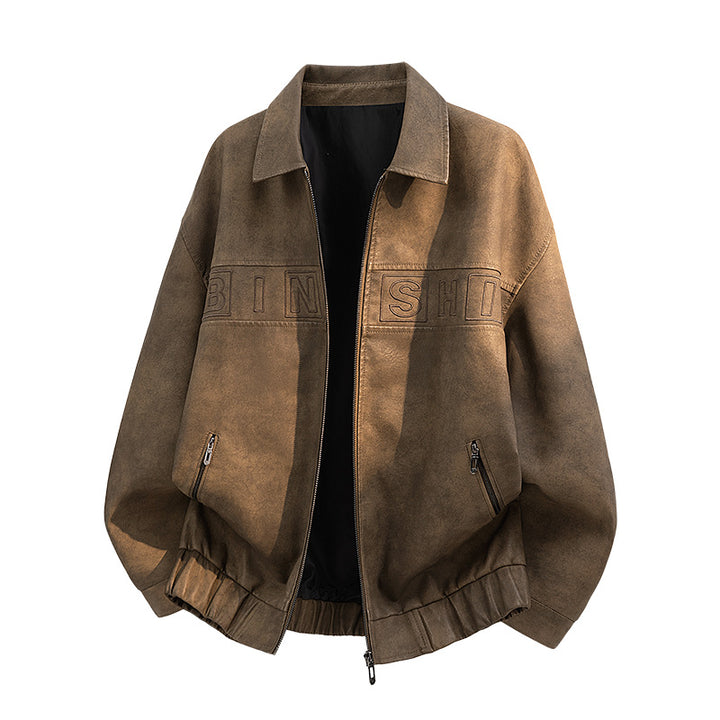 Men's Casual Leather Jacket Mune Fashion