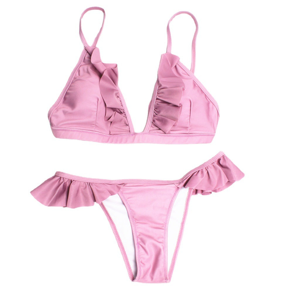Women Ruffle Cut Triangle Bikini Mune Fashion