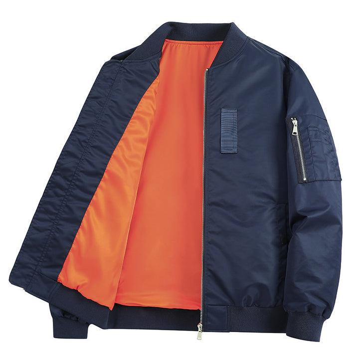 Men's Lightweight Flight Bomber Jacket with Water-Repellent Shell and Contrast Lining Mune Fashion