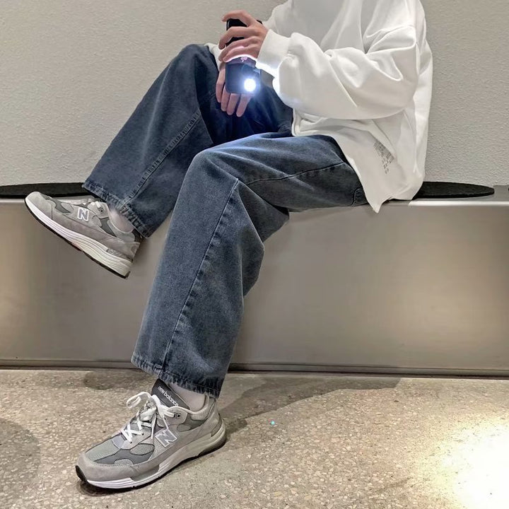 Men's Casual Denim Pants with Wide Cut Mune Fashion