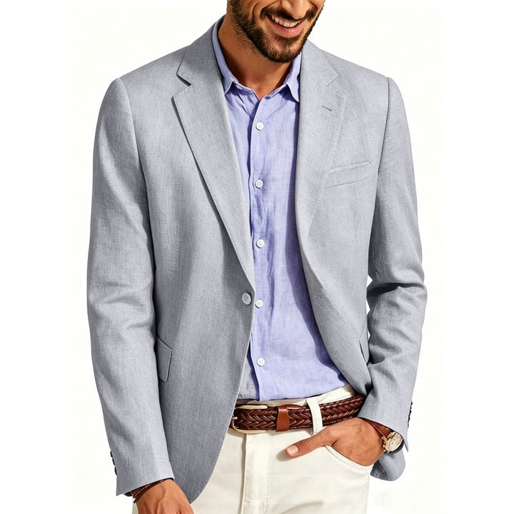 Men's Summer Linen Blazer Jacket with Breathable Fabric and Tailored Fit Mune Fashion