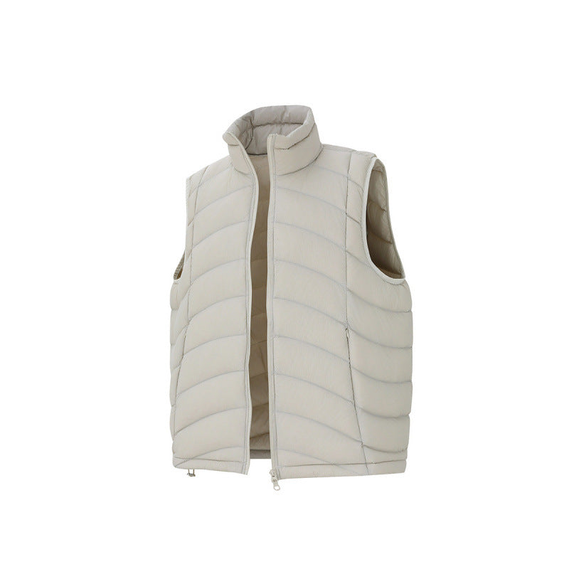 Unisex ultralight down look quilted vest with two-way zipper and stand-up collar Mune Fashion