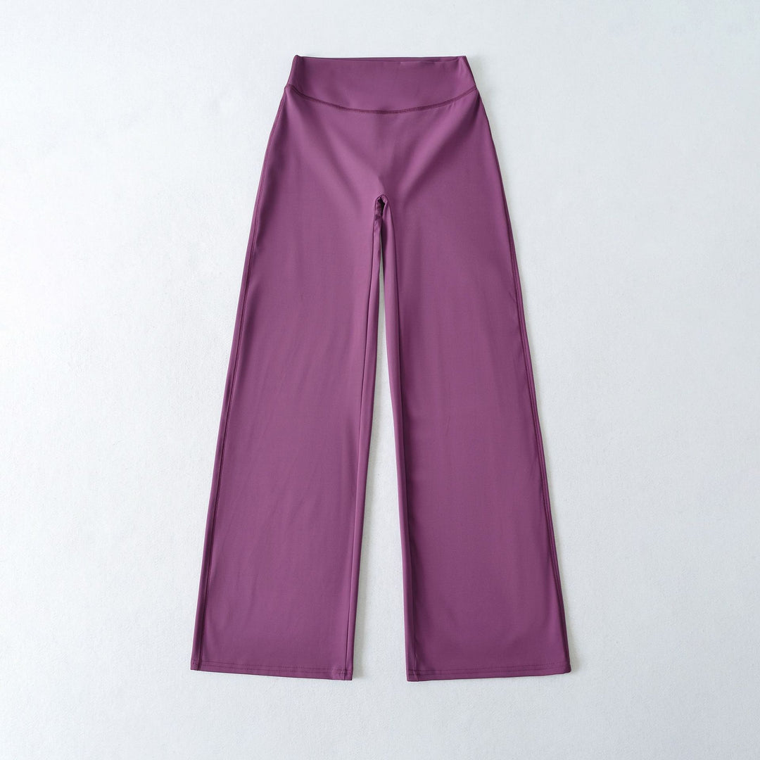Women's Wide High Waist Lounge Pants made of Stretch Jersey with Flowing Flare Mune Fashion