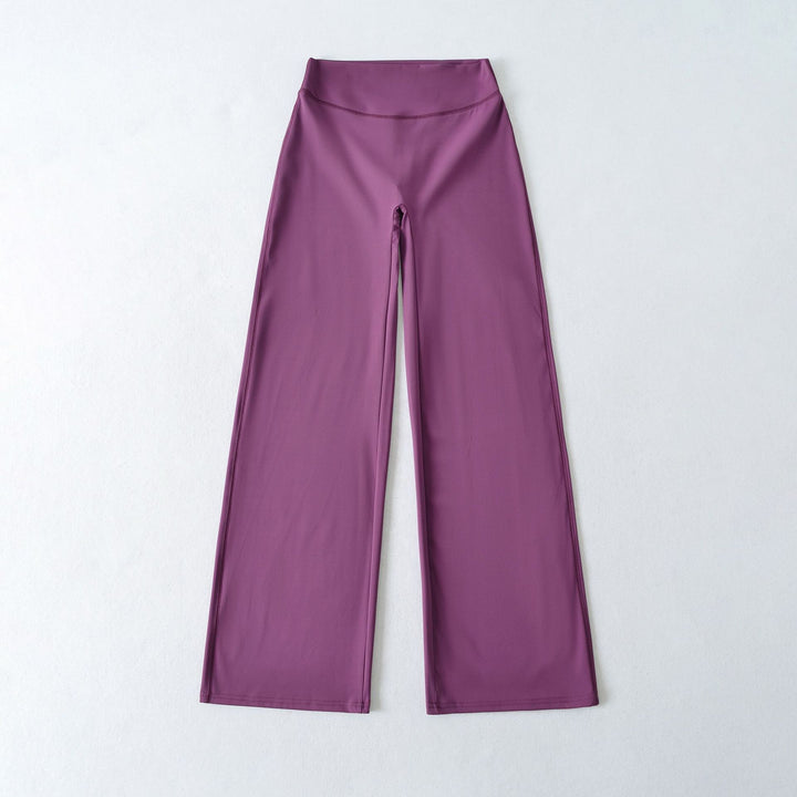 Women's Wide High Waist Lounge Pants made of Stretch Jersey with Flowing Flare Mune Fashion