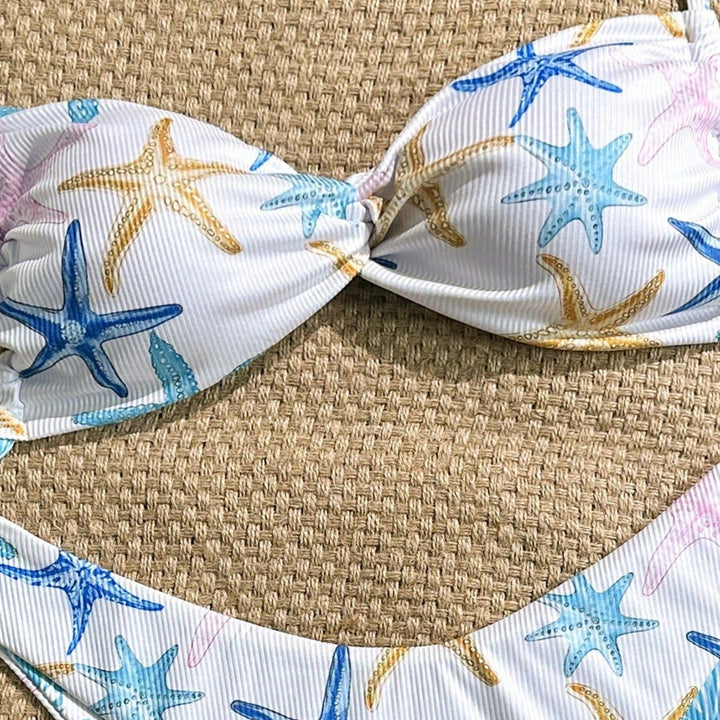 Women's triangle bikini with maritime star pattern and refined straps Mune Fashion