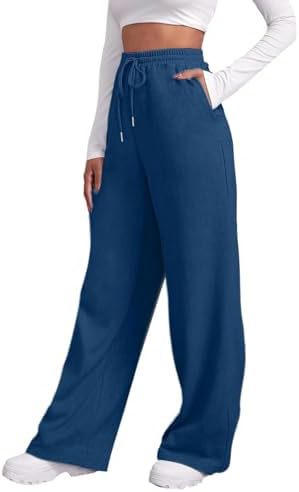 Ladies wide High-Waist Palazzo lounge pants with elastic comfort waistband, drawstring and side pockets Mune Fashion