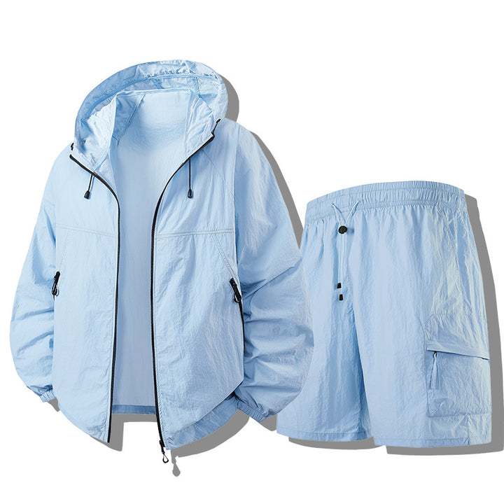 Men's Weatherproof Functional Jacket with Lightweight Shorts