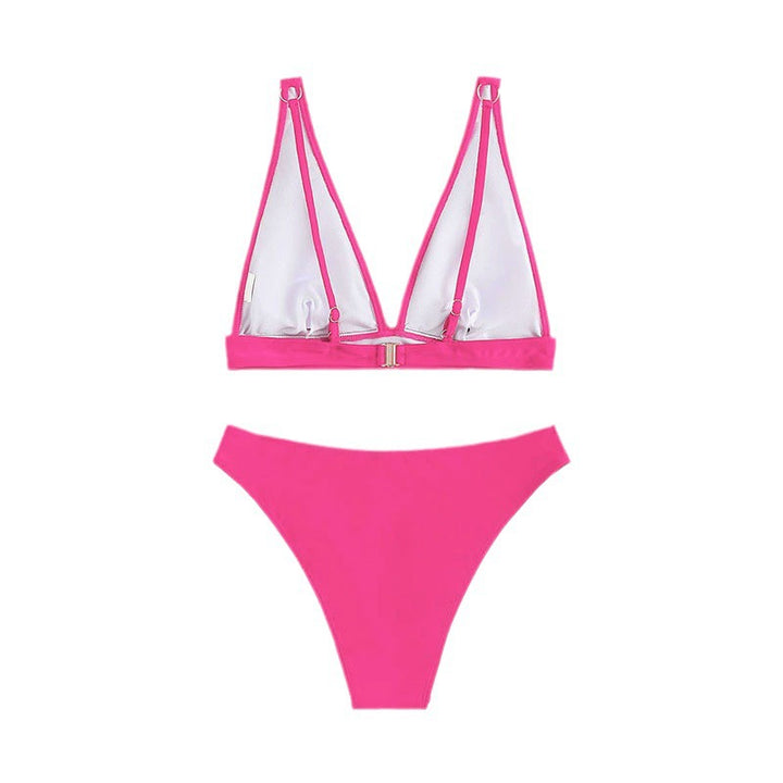 Women's bikini set with deep V-neckline and high leg cut Mune Fashion