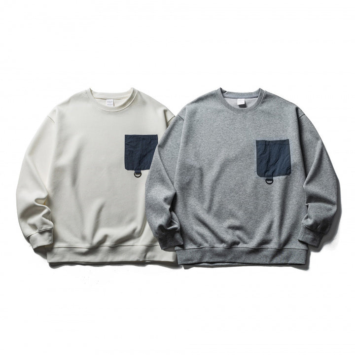 Unisex Oversized Sweatshirt with applied chest pocket and D-ring Mune Fashion