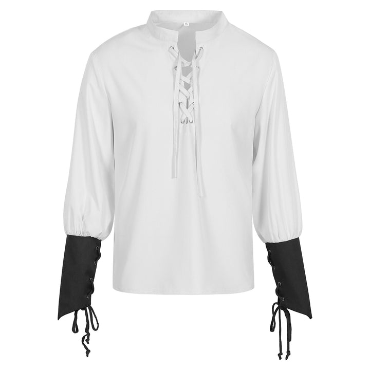 Unisex nano medieval tunic with front lacing and removable leather arm guards Mune Fashion
