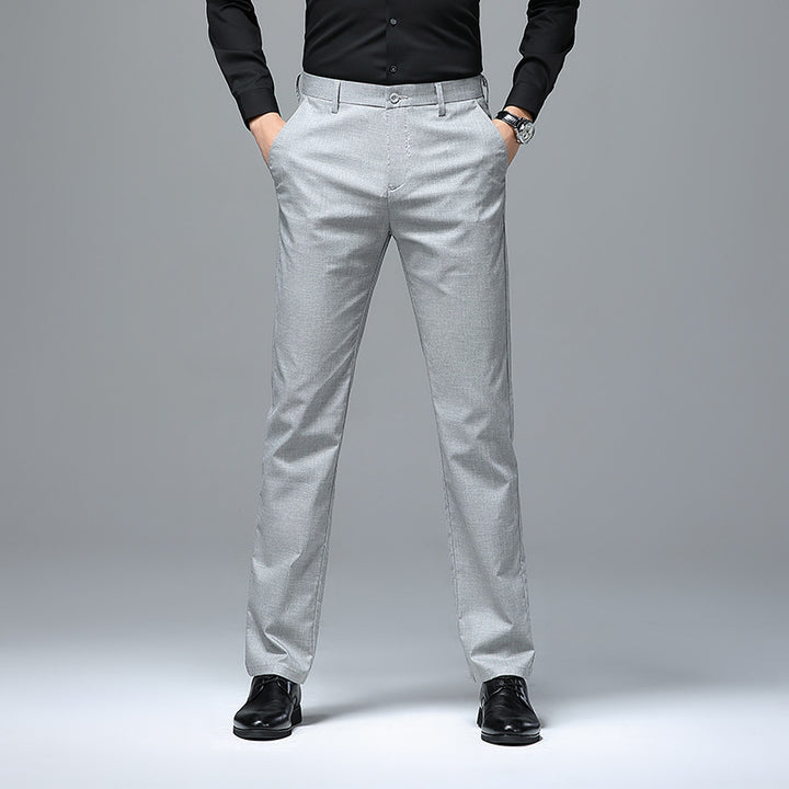 Men's Slim Chino Business Pants with Crease and Light Stretch Mune Fashion