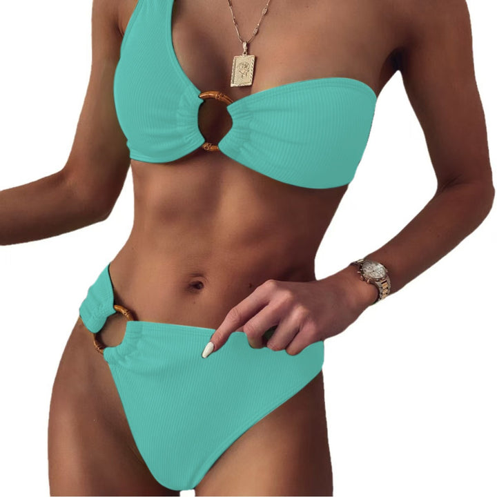 Women's Stylish Triangle Bikini with Golden Details Mune Fashion