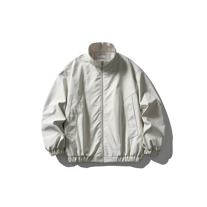 Men's Tech Bomber Jacket in Workwear Style with High Stand-Up Collar and Elastic Hem Mune Fashion