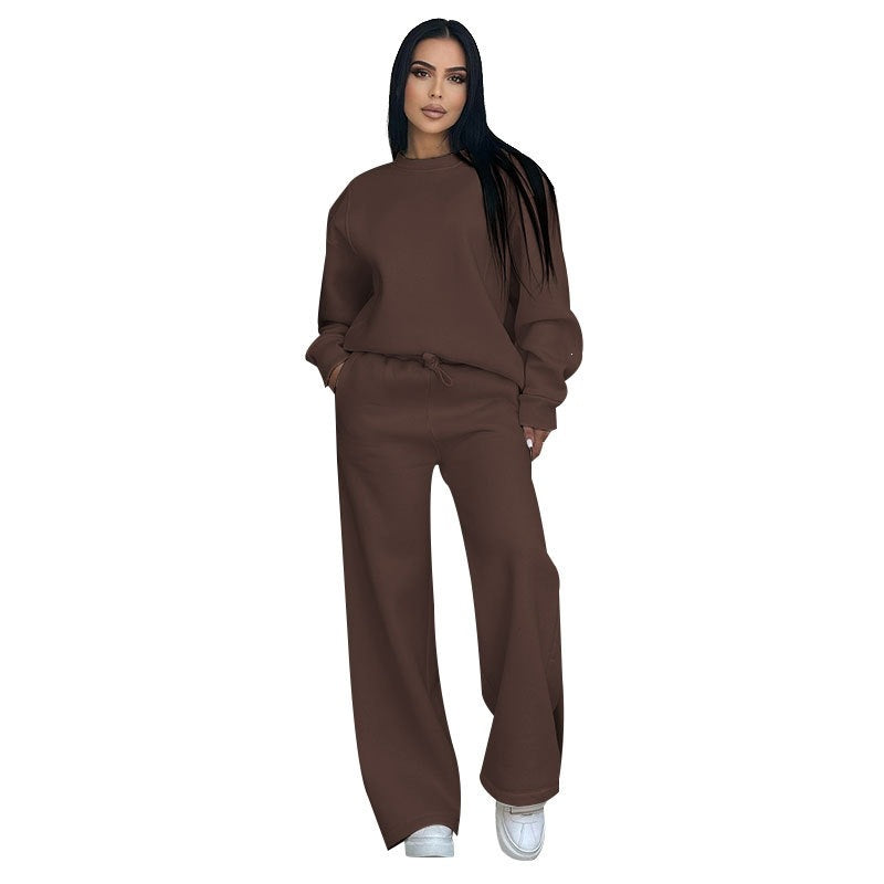 Women's Nano Lounge Set with Oversized Round Neck and High-Cut Jogging Pants with Wide Leg Mune Fashion