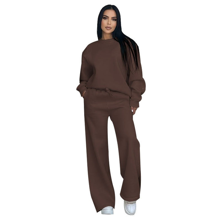 Women's Nano Lounge Set with Oversized Round Neck and High-Cut Jogging Pants with Wide Leg Mune Fashion
