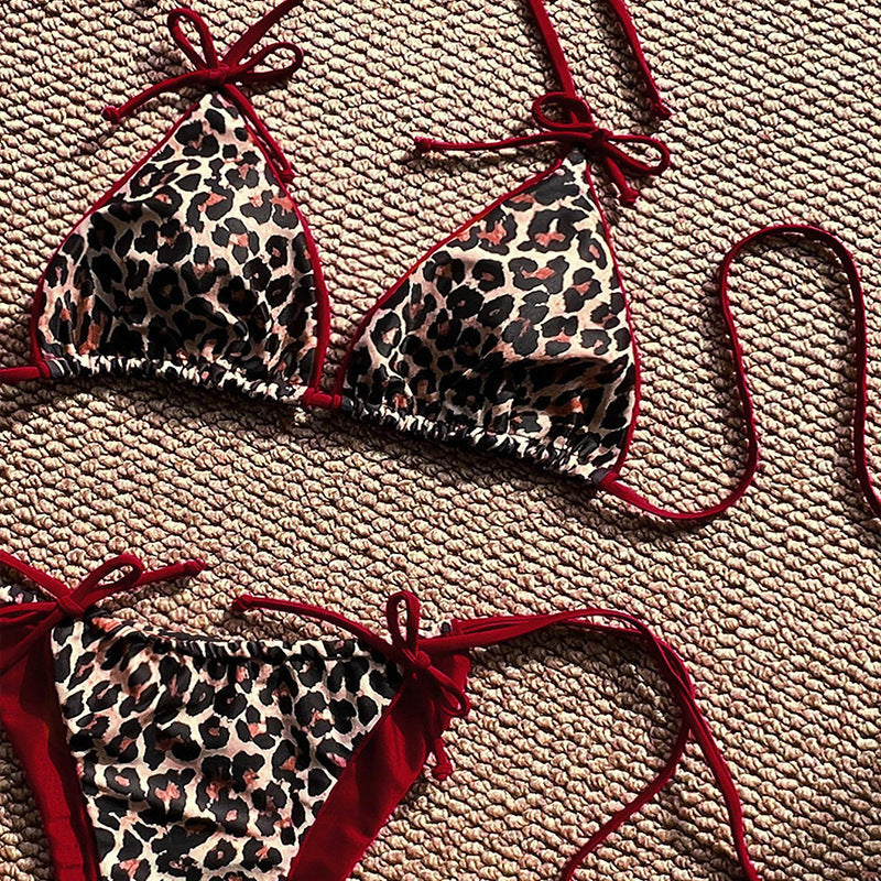 Women's triangle bikini with detailed tropical motif and adjustable ties Mune Fashion