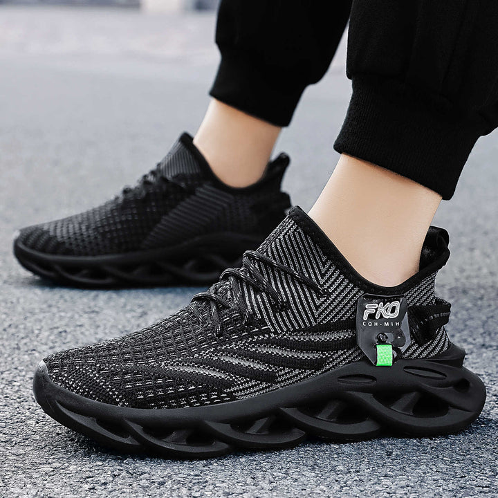 Men's nan lightweight knit sneakers with seamless sock upper, breathable mesh upper material, and innovative hollow molded EVA cushioning Mune Fashion