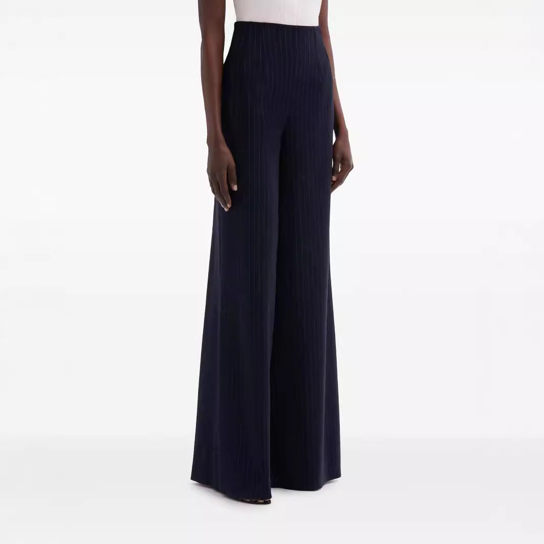 Women's High-Waisted Pleated Palazzo Pants with Wide Leg Mune Fashion