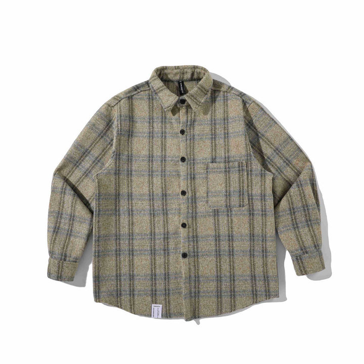 Men's overshirt made of wool blend with checked pattern Mune Fashion