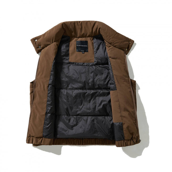 Men's Quilted Outdoor Vest with High Stand-Up Collar, Elastic Hem and Large Flap Pockets Mune Fashion