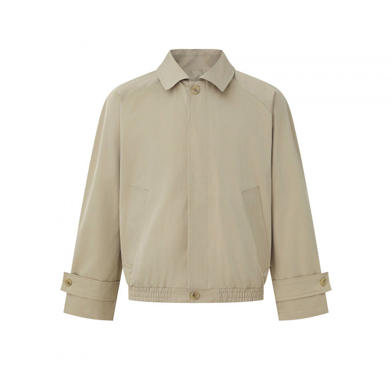 Men's short-cut boxy Harrington jacket with concealed button placket, elastic hem and adjustable cuffs Mune Fashion