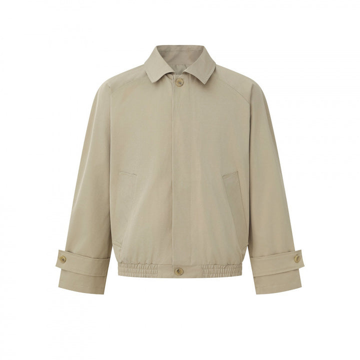 Men's short-cut boxy Harrington jacket with concealed button placket, elastic hem and adjustable cuffs Mune Fashion