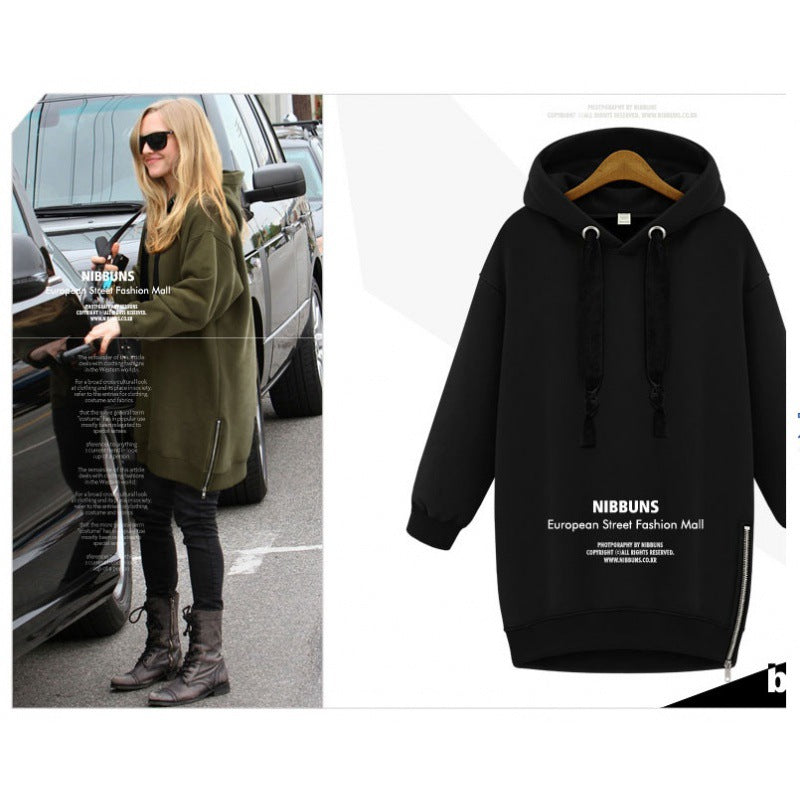Women Oversize Hoodie with Side Zipper Mune Fashion