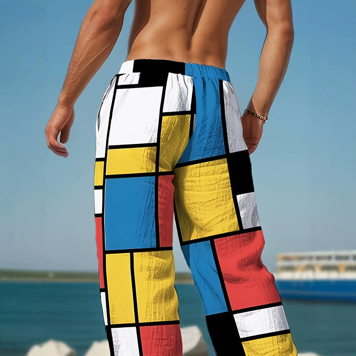 Men's Colorful Beach Pants with Graphic Pattern Mix Mune Fashion
