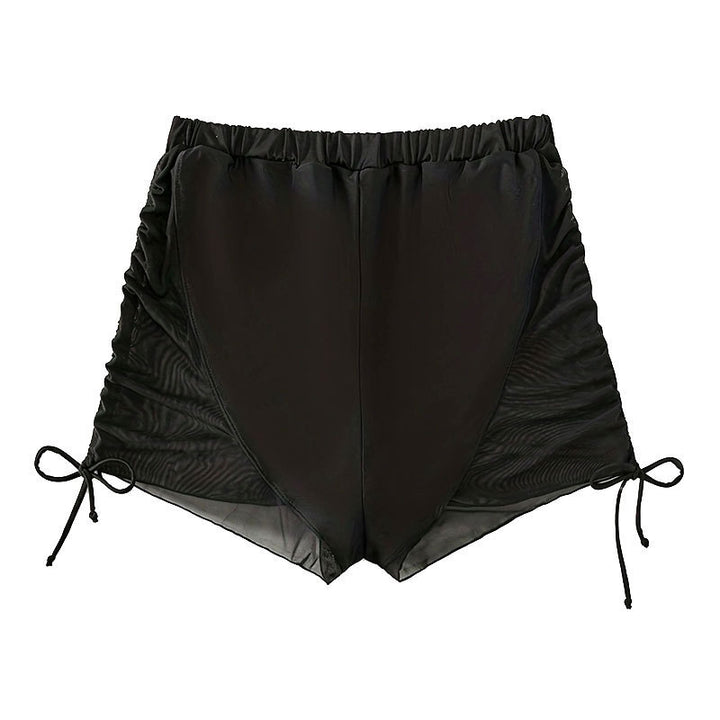 Women's swim shorts with elastic waistband and side ruffle details Mune Fashion