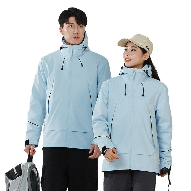 Women's Lightweight Wind and Water Repellent Softshell Trekking Jacket with Adjustable Hood Mune Fashion