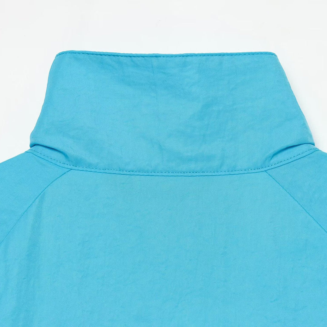 Women's Ultralight Cropped Wind Jacket with Stand Collar, Raglan Sleeves and Zip Closure