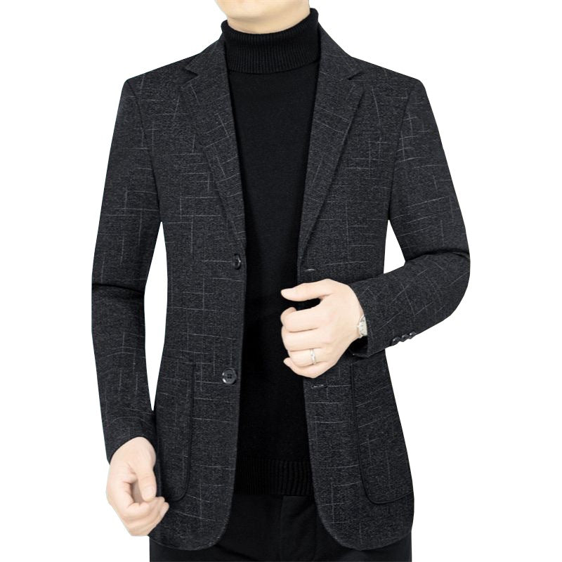 Men's Slim-Fit Blazer made of wool blend with subtle check pattern Mune Fashion
