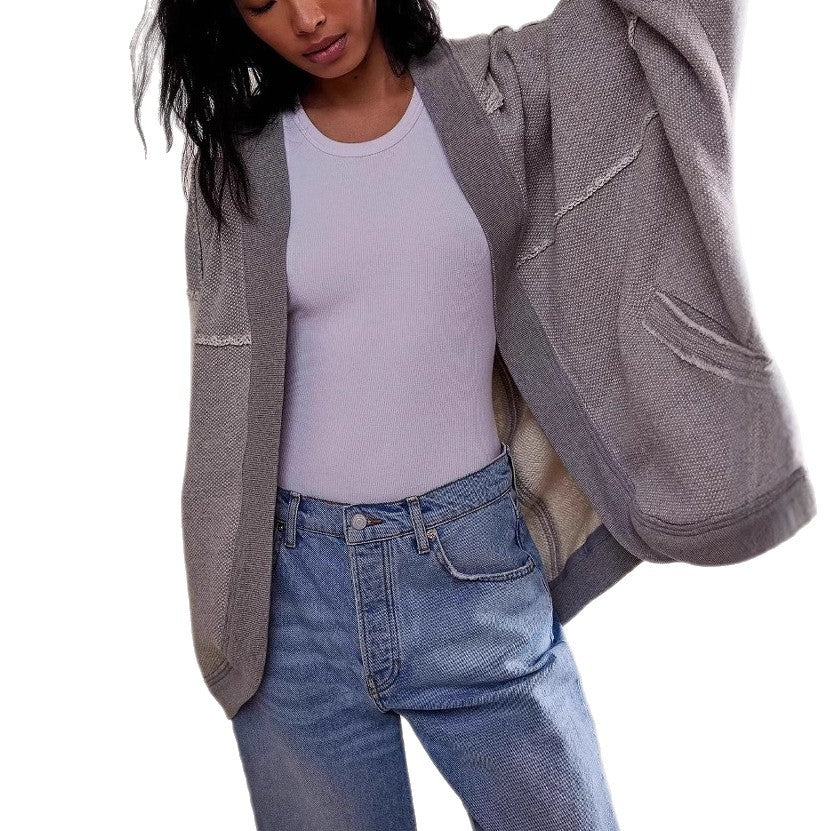 Women's Casual Oversized Sweat Jacket