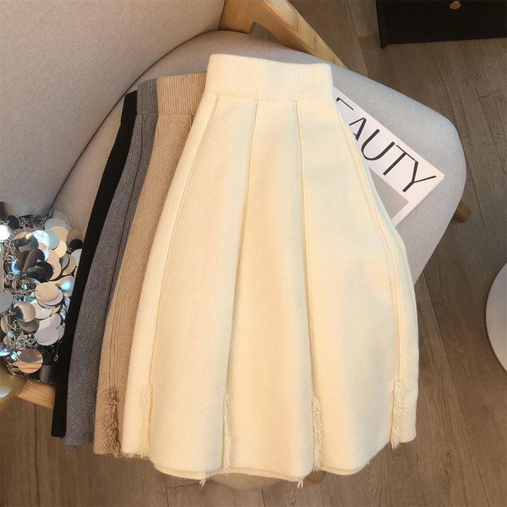 Women's Stylish Pleated Skirt with Textured Design Mune Fashion