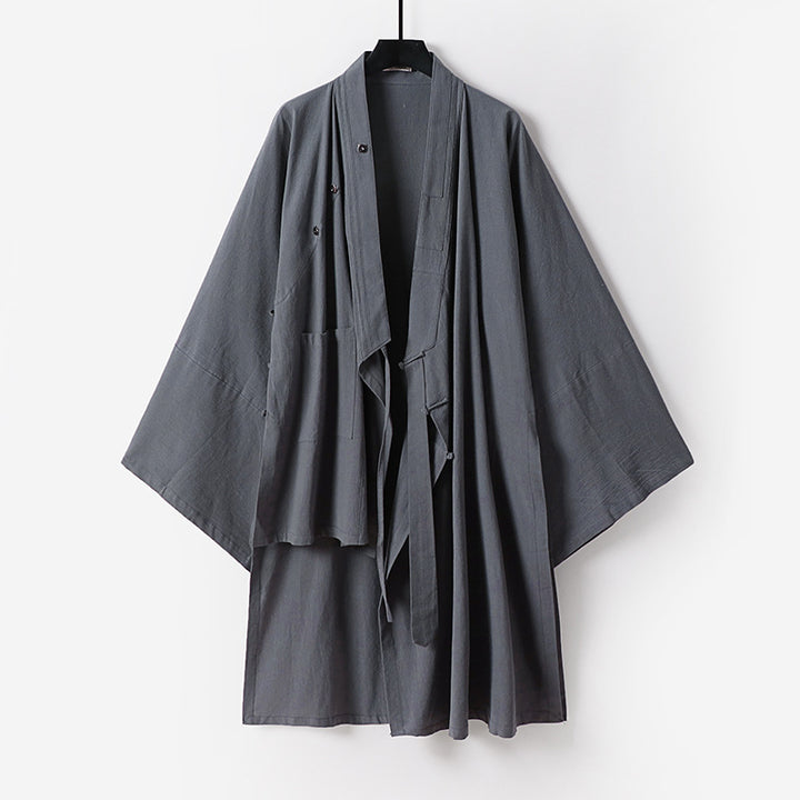 Unisex Oversize-Kimono-Coat made of cotton blend with loose fit and tie belt Mune Fashion