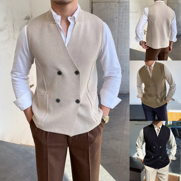 Men's Fashion Vest with Double Button Placket Mune Fashion