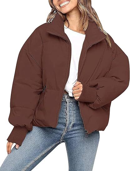 Women's Quilted Short Jacket with Stand-Up Collar, Padded Filling, and Elastic Cuffs Mune Fashion