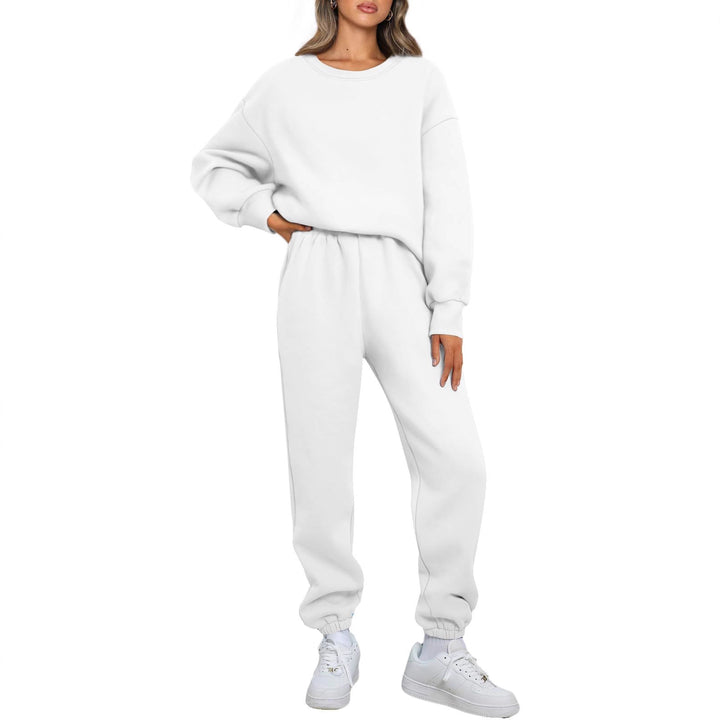 Women's cozy two-piece lounge set made of French terry with oversized sweatshirt and fitted joggers Mune Fashion