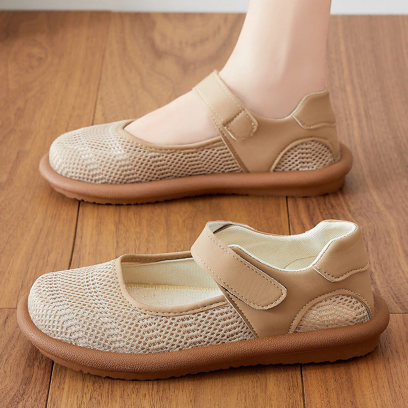 Ladies non breathable Mary-Jane slippers with Velcro closure and ergonomic comfort sole Mune Fashion
