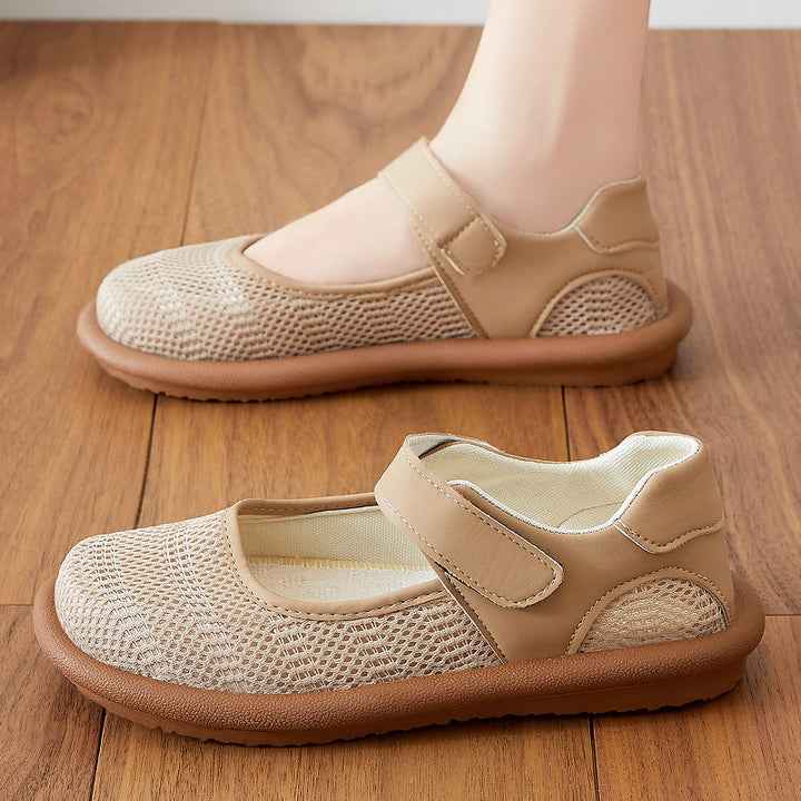 Ladies non breathable Mary-Jane slippers with Velcro closure and ergonomic comfort sole Mune Fashion
