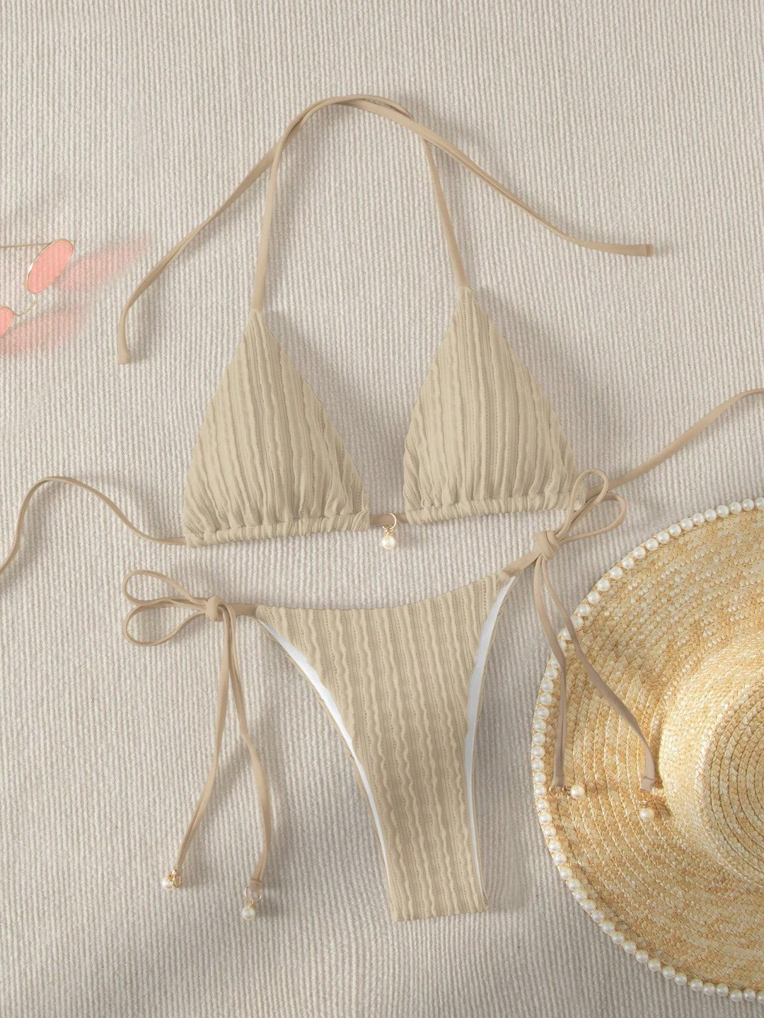 Women's Triangle Bikini with textured design and adjustable straps Mune Fashion