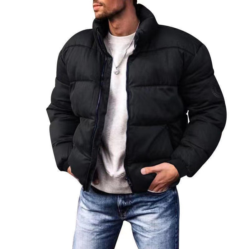 Men's padded quilted jacket with high standing collar, thermal filling, and elastic cuffs Mune Fashion