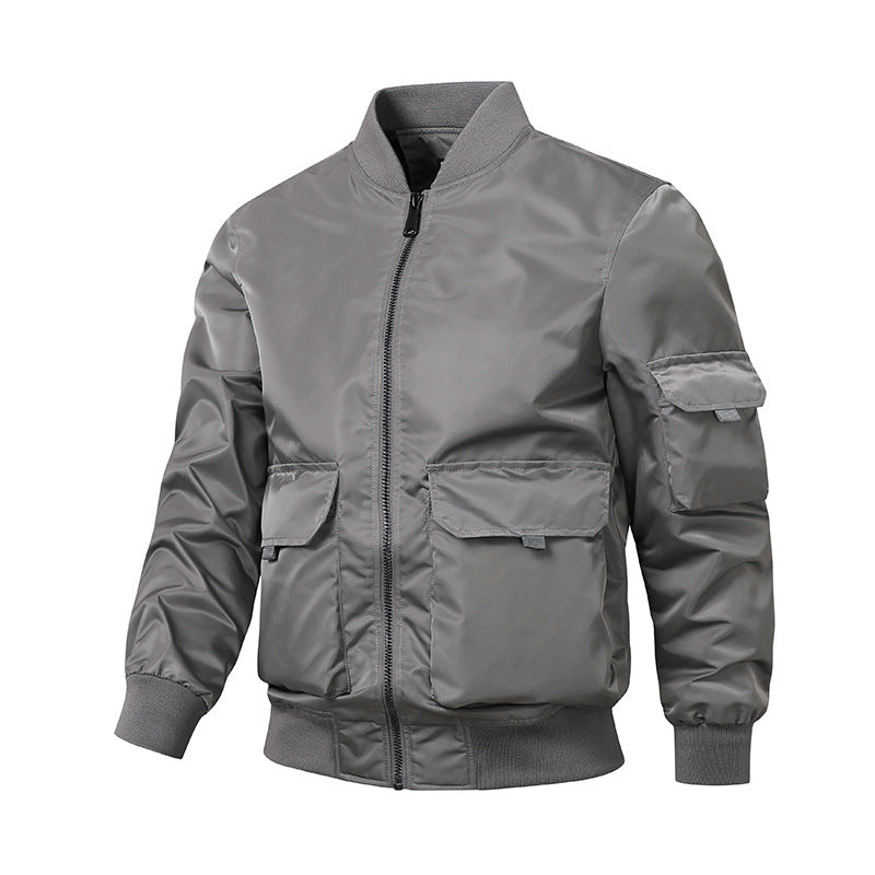 Men's bomber jacket in utility style with wind-resistant shell, multiple pockets and ribbed cuffs Mune Fashion