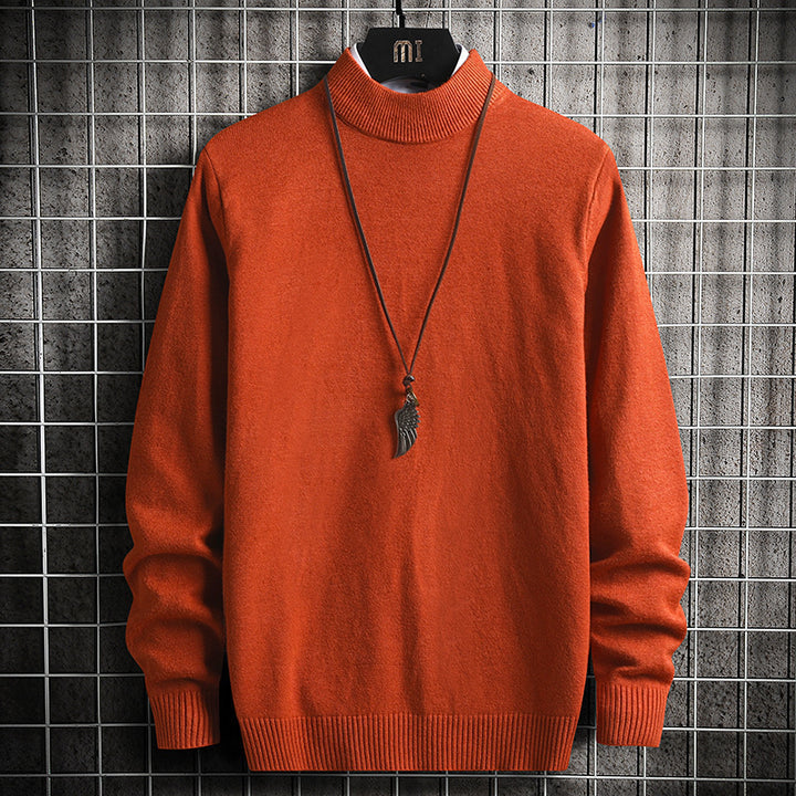 Men's nan Premium Stand Collar Sweater made of fine cotton blend with ribbed cuffs and slim silhouette Mune Fashion